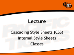CSS: Internal Styles & Classes