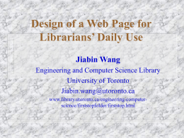 Design of a Web Page for Librarians` Daily Use