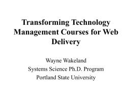 Transforming Technology Management Courses for Web Delivery
