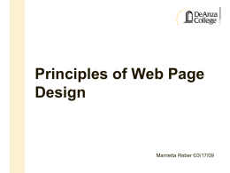 Principles of Web Page Design