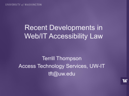 Recent Developments in Web/IT Accessibility Law