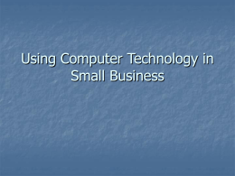 Using Computer Technology in Small Business