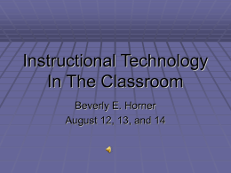 Instructional Technology In The Classroom
