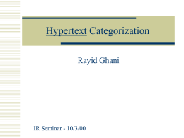 Hypertext Categoriza.. - School of Computer Science