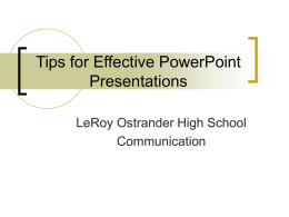 Tips for Effective PowerPoint Presentations