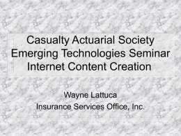 Internet Content - Casualty Actuarial Society