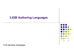 3.02B Authoring Languages