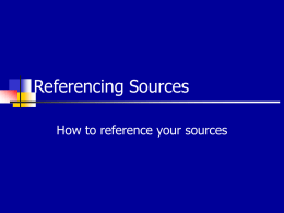 Referencing Sources