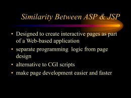 Similarity Between ASP & JSP