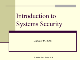 Intro to Sys Security