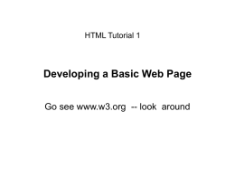 HTML Tutorial.01 - Computer and Information Science