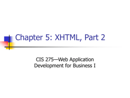 CIS 397—Web Design