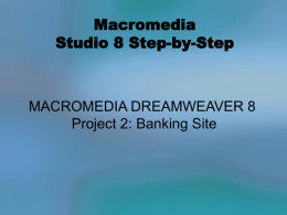 Macromedia 8 PPT Unit 1 Project 2 Banking Site