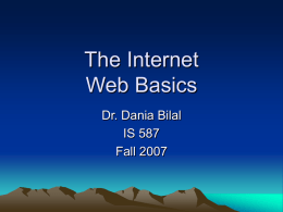 The Internet Web Basics
