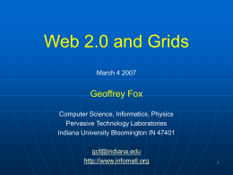 Web 2.0 and Grids - Digital Science Center