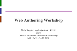 Web Authoring workshop for MIT 17.541