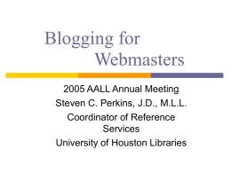 Blogging for Webmasters