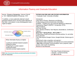 Information Fluency and Graduate Education