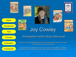 Joy Cowley Kindergarten Author Study Webquest