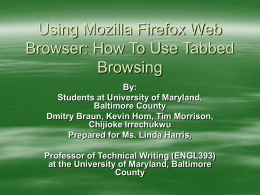 Using Mozilla Firefox Web Browser: How To Use Tabbed