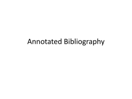 Annotated Bibliography - English