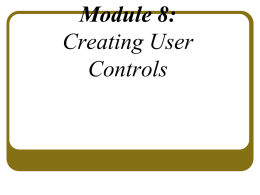 Module 8: Creating User Controls