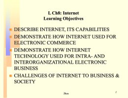 Ch9 (L): The Internet: EC & EB
