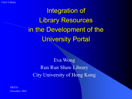 Integration of Library resources in the development of the University