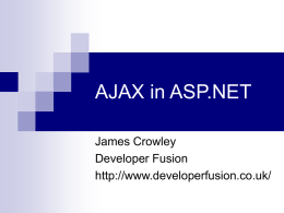AJAX in ASP.NET - developer Fusion