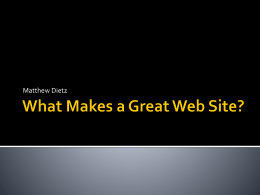 What Makes a Great Website Oral Report PowerPoint