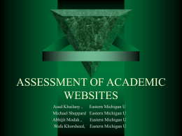 assessment of academic websites