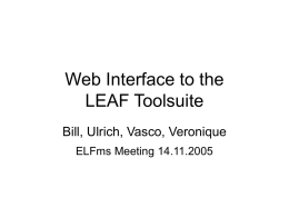 Web Interface to the LEAF Toolsuite - Indico