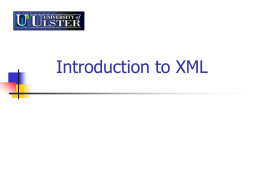 Intro to XML - Server Configuration