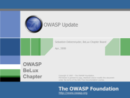 OWASP_BeLux_2008-04-09_OWASP_Update