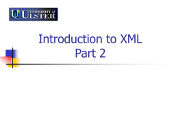 Intro to XML Lecture..