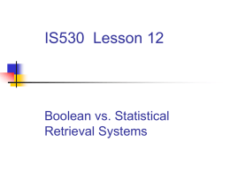 Boolean vs Statistical Retrieval Systems