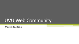 UVU Web Community March 20, 2015