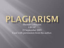 Plagiarism Basics PowerPoint