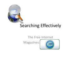 Searching Effectively