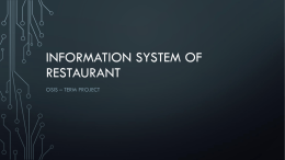 Information system of restaurant