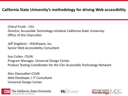 California State University`s Methodology for Driving Web Accessibility