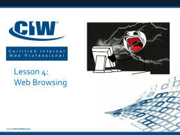 Lesson 4: Web Browsing - Miami Beach Senior High School