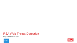 RSA Web Threat Detection