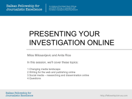 Presenting Your Investigation Online