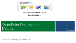 SharePoint Development Models