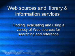 Searching and the Web - School of Communication and Information