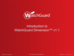Introduction to WatchGuard Dimension v1.0