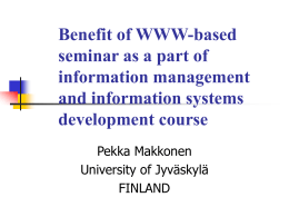 Benefit of WWW-based seminar as a part of information