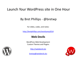Launch Your WordPress Website in 1 Hour