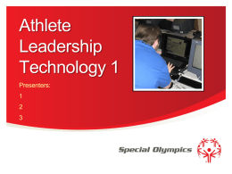 2 | Special Olympics Athlete Leadership Technology 1